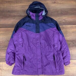Vintage Columbia Sportswear Purple Colorblock Parka Jacket Womens Large Gorpcore